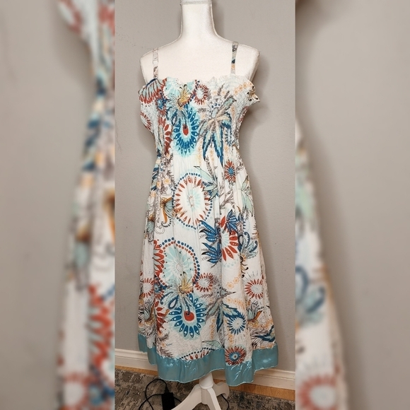 Cotton floral midi dress - Picture 11 of 12